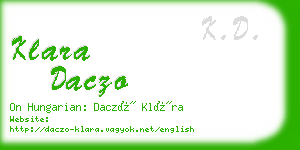 klara daczo business card